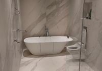 Укладка крупноформатного керамогранита в санузле на загородном пр.  4